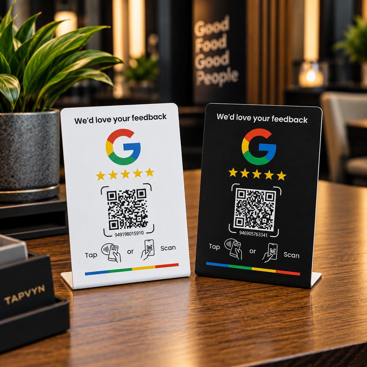 TAPVYN Google Review Stand